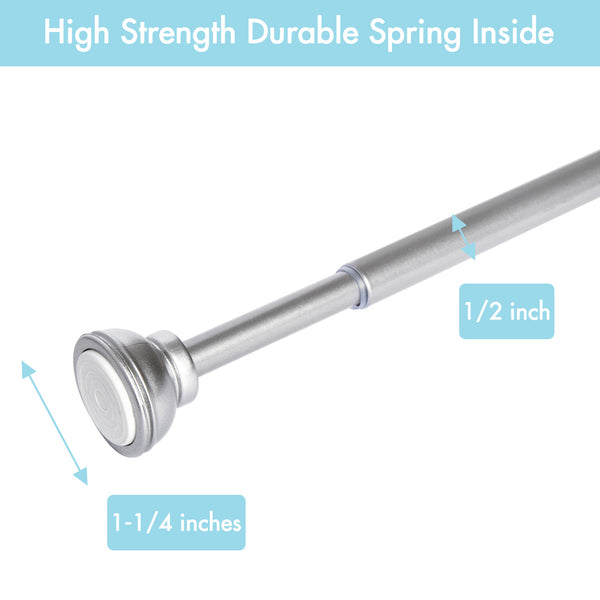 1/2-inch Decorative Spring Tension Rod 2 Pcs Nickel - KXLife