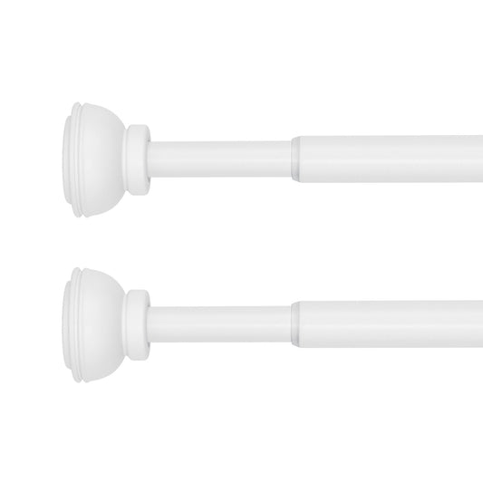 1/2-inch Decorative Spring Tension Rod 2 Pcs White